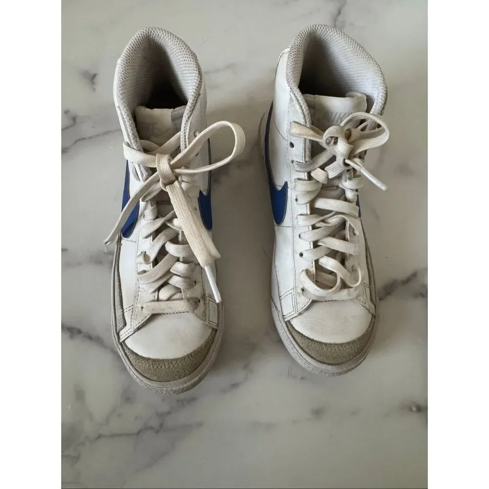 Nike blazer mid  77 vintage racer white blue high top sneakers sporty athletic b